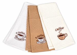 Konyharuha 3 darabos 45x70 cm kávé mintával