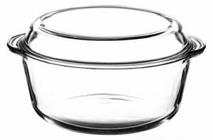 BORCAM Üveg sütőtál jénai fedővel kerek 4,1 L 25x13,5cm