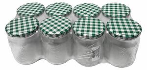 Befőttesüveg lapkával tetővel 0,54 L 8 darabos nem bontható 11,5x8,6 cm