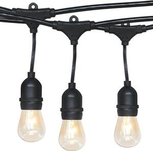 Vízálló dekor égősor, 15 db E27 LED lámpával, 14,6 m, melegfehér