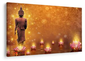 Kép - Buddha arany csillogással (90x60 cm)