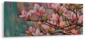 Kép - olajfestmény, virágzó Sakura (120x50 cm)