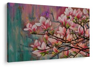 Kép - olajfestmény, virágzó Sakura (90x60 cm)