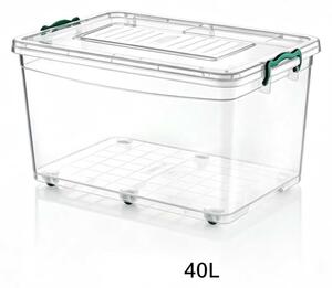 TÁROLÓ DOBOZ KEREKEKKEL MŰA. 40L