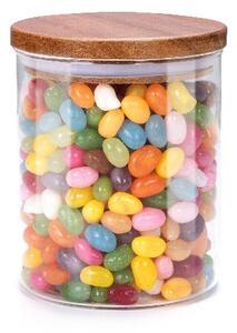 TÁROLÓ ÜVEG AKÁC FEDŐVEL 9,5X9,5X11CM 600ML ALPINA