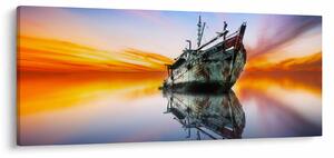 Kép - Napkelte egy hajóroncs felett (120x50 cm)