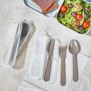 Evőeszköz szett műanyag tartóban L-00906