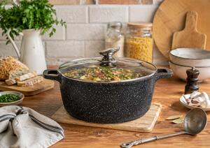 Lábas márvány bevonat 6L üveg fedővel Happy Cooking RS-1199
