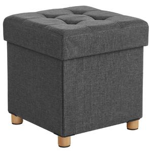 SongmicsHome OTO lábas tárolós puff, 38x38x40cm, antracit