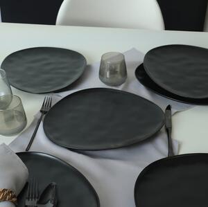Tányér lapos kerámia Trior fekete 30cm 956