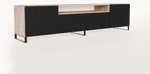 LENONA TV asztal lábakkal, 200x42x41, tölgy artisan/fekete