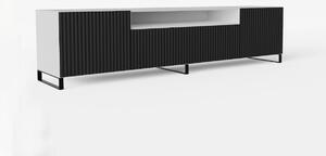 LENONA TV asztal lábakkal, 200x42x41, fehér/fekete