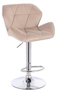 HR111W Latte modern velúr szék krómozott lábbal