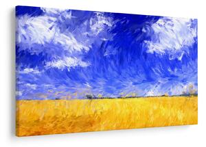 Kép - olajfestmény, arany mező (90x60 cm)