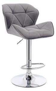 HR111W Grafit modern velúr szék krómozott lábbal