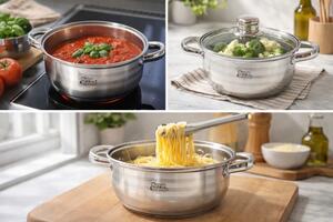 Lábas Inox üveg fedővel 3,4L Happy Cooking RS-1133