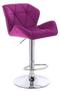 HR111W Fukszia modern velúr szék krómozott lábbal
