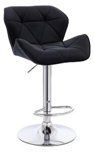 HR111W Fekete modern velúr szék krómozott lábbal