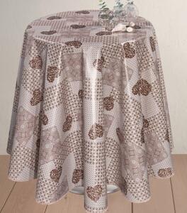 Asztalterítő viaszos vászon kerek Happy Home 138cm RS-1452