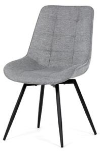Étkezőszék, szürke szövet kárpit, fekete fém láb, 90°/90° (bal/jobb) forgó mechanizmus - visszafordító funkció