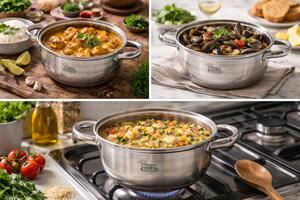 Lábas Inox üveg fedővel 5,8L Happy Cooking RS-1135