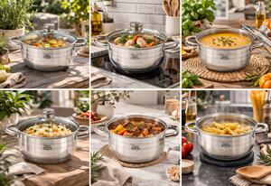 Lábas Inox üveg fedővel 7,4L Happy Cooking RS-1136
