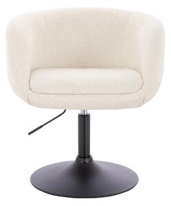 HR333N Krémszínű modern boucle szék fekete lábbal