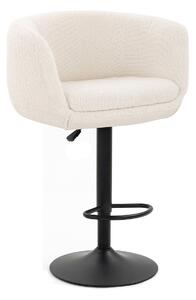 HR333W Krémszínű modern boucle szék fekete lábbal