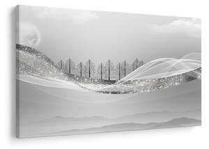 Kép - ezüst táj (90x60 cm)