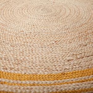 Istanbul barna-sárga juta szőnyeg, ⌀ 150 cm - Flair Rugs