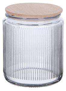 Üveg ételtároló vákuumos bambusz tetővel 1000ml S-2081