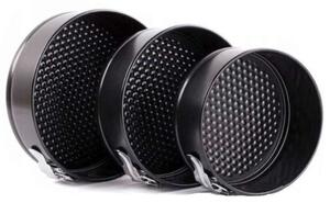 Tortaforma kör alakú csatos 3db Fekete (24-26-28cm) BM-335