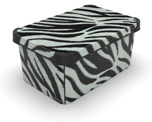 Tárolódoboz tetővel 5L Zebra minta
