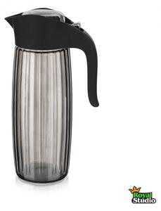 Kancsó üveg bordázott fekete 1,6L C-00309