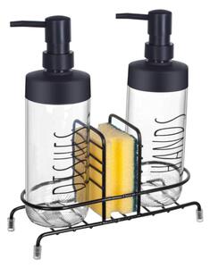 Szappanadagoló üveg 2db fém állvánnyal szivaccsal 500ml S-1246