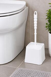 WC kefe tartóval fehér műanyag 37x15x12 cm