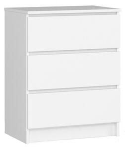 3 fiókos komód fehér 60*77*40 cm