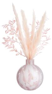 CONFETTI mini gömb üveg váza, rózsaszín Ø 10cm