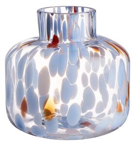 CONFETTI mini üveg váza, pasztell kék Ø10cm