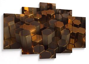 Kép - bronz hatszögek (150x105 cm)