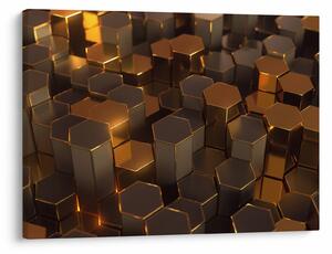 Kép - bronz hatszögek (70x50 cm)