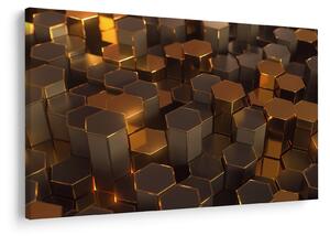 Kép - bronz hatszögek (90x60 cm)