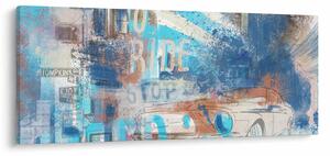 Kép - lovaglásra született, kék tónusok (120x50 cm)