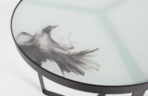 Fly fém tárolóasztal üveglappal, ⌀ 45 cm - BePureHome