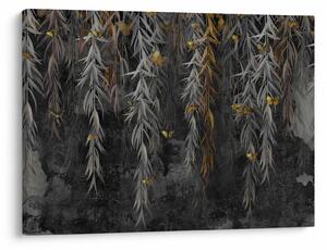 Kép -Fűzfa gallyak fekete háttérrel (70x50 cm)