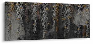 Kép -Fűzfa gallyak fekete háttérrel (120x50 cm)