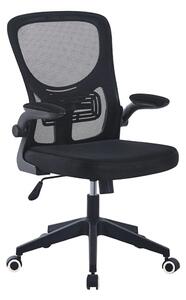 Ergonomikus irodai szék állítható derékés könyöktámasszal, fekete