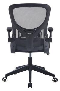 Ergonomikus irodai szék felhajtható könyöktámasszal, fekete