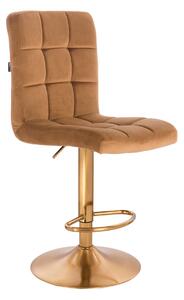 HR7009W Mézbarna modern velúr szék arany lábbal