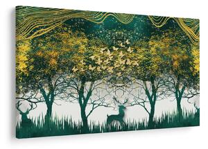 Kép - Szarvas a zöld erdőben (90x60 cm)